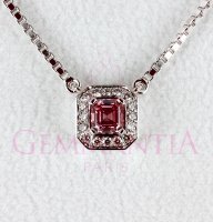 Collier diamant rose taille asscher